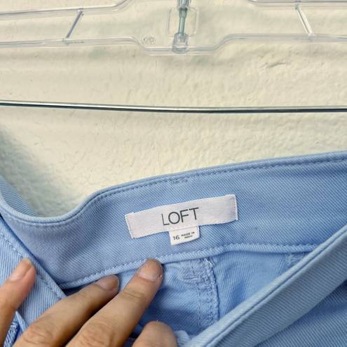 Loft [] Periwinkle Blue Palmer Wide Leg Patch Pocket High Rise Twill Pants Sz 16