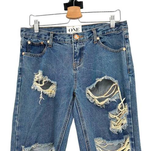 One Teaspoon  Awesome Baggies Destroyed Jeans Wolf Blue Size