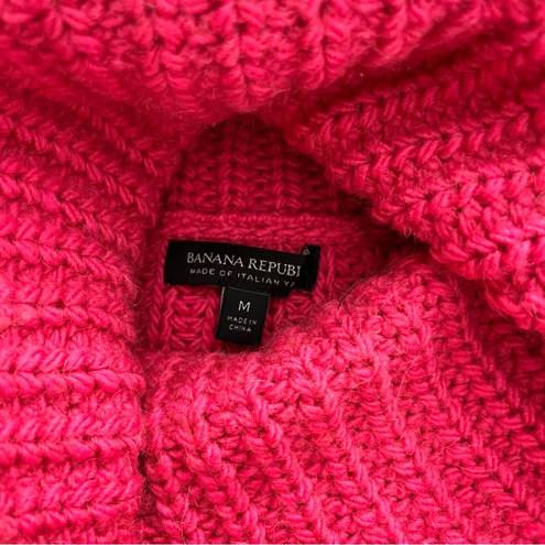 Banana Republic  Alpaca/Merino Wool Blend Chunky Cowl Neck Pink Sweater