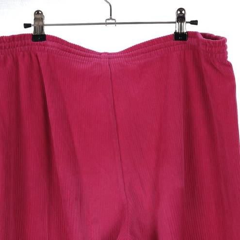 St. John  Sport Marie Gray Wide Leg Pink Corduroy Pull On Pant Medium