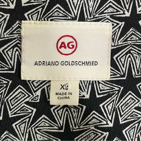 AG Adriano Goldschmied AG Sandra Silk Shirt Starline‎ True Black/ Ivory Size XS