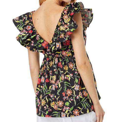 Kate Spade NWT  New York Rooftop Garden Floral Ruffle Top