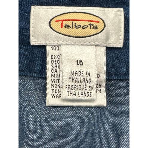 Talbots  Denim Midi Cotton Skirt Medium Wash Plus Size 16