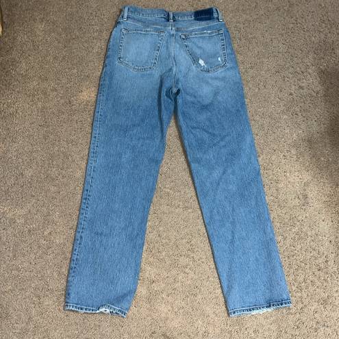 Abercrombie & Fitch  ‘90s Straight Ultra High Rise Criss-Cross Blue Jeans 30 / 10