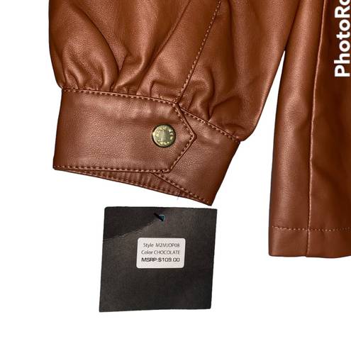 Marc New York  Andrew Marc Brown/ chocolate Zip up Fax Leather Jacket | Size M