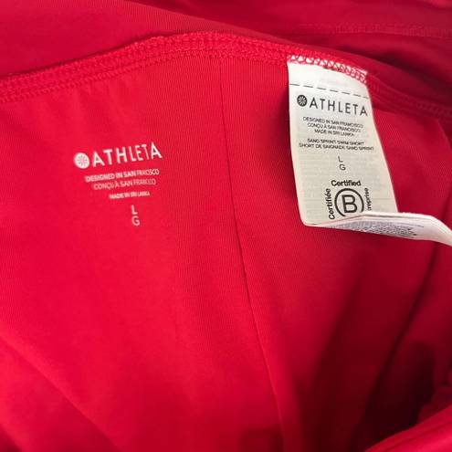 Athleta Red Scrunch Sand Print Swim Shorts Size Large