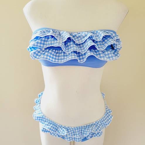 Jessica Simpson  blue gingham bikini size medium