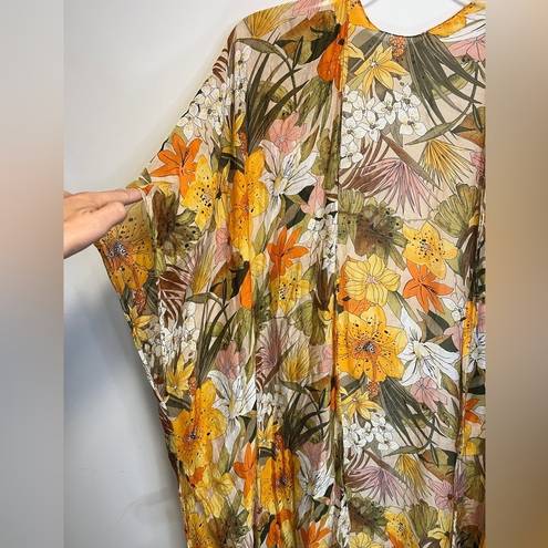 Macchia Di Ruggine Floral Kimono Citrus Colors Yellow