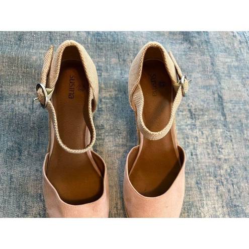 Pink Lily Susina Soft  Ankle Strap Wedge Espadrille Size 8.5