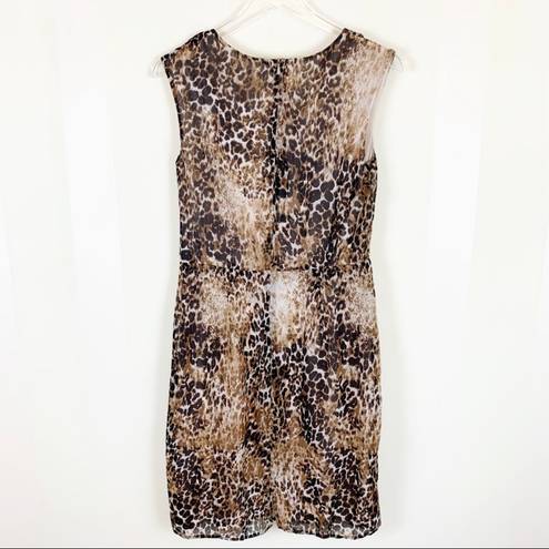 Tiana B Size 10 Animal Print Chiffon Faux Wrap Dress