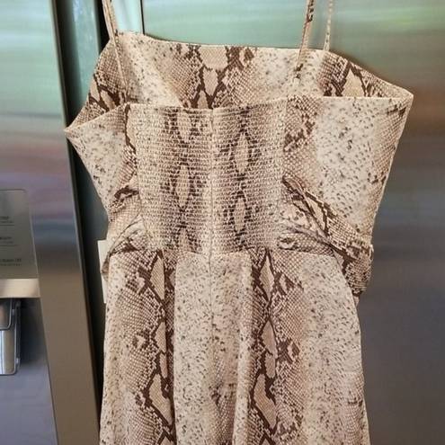 Zimmermann 💕💕 Bellitude Cutout Snake-Print Linen Midi Dress US 6 NWT