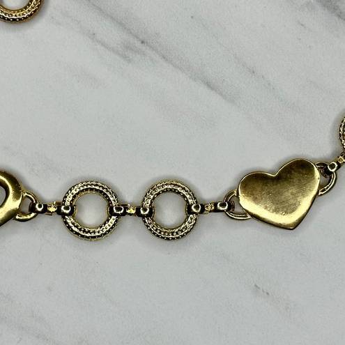 Vintage Heart Toggle Gold Tone Metal Chain Link Belt OS One Size