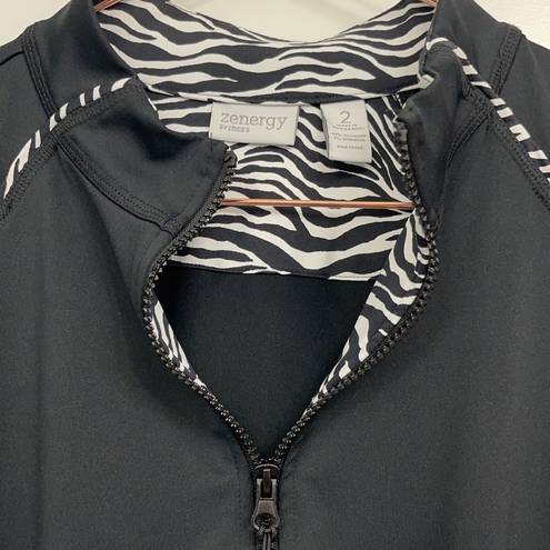 Chico's ZENERGY CHICO’S BLACK WITH ZEBRA PRINT JACKET