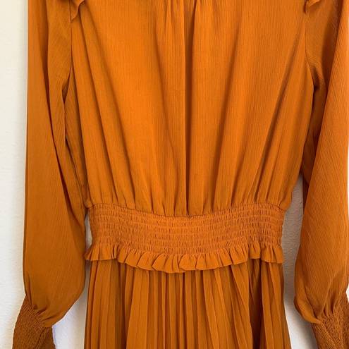 Scotch & Soda NWT  Pleated Smocked Ruffle Mini Dress in Spice