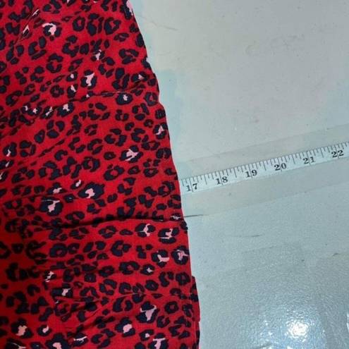 Lovers + Friends  Women's Sahara Cheetah Lined Lena Mini Skirt Red Black Size XS