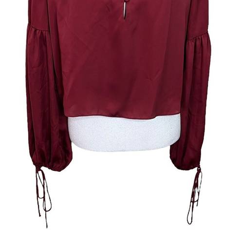 L'Academie L’academie Womens The Airy Blouse in Cabernet Red Revolve Size Small