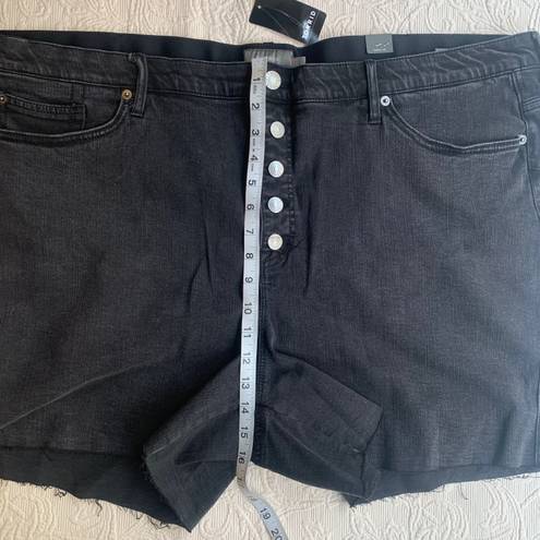 Torrid Deep Black Vintage 5-Inch High Rise Button Fly Stretch Denim Shorts