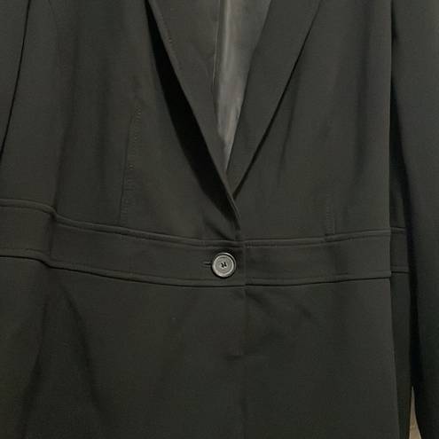 Talbots  Blazer Jacket Womens Size 18W Black Rayon Fabric Knit In Italy