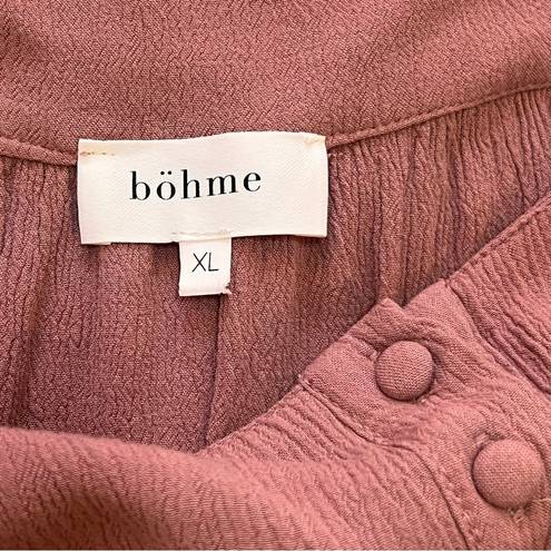 Bohme  summer top shirt sleeveless ruffles buttons flowy XL extra large.