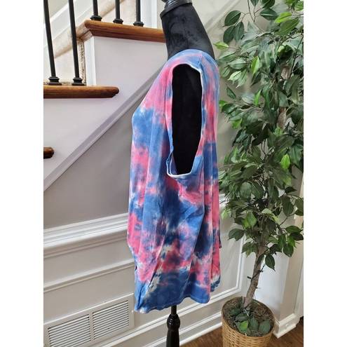 True Craft  Women's Multicolor Cotton Round Neck Sleeveless Casual Blouse Size 2X