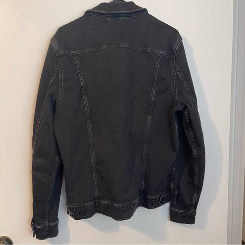 All Saints Black Denim Jacket in Size Larger