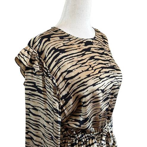 Rails  Ora Abstract Print Long Sleeve Mini Dress in Canyon Tan & Black Small NWT