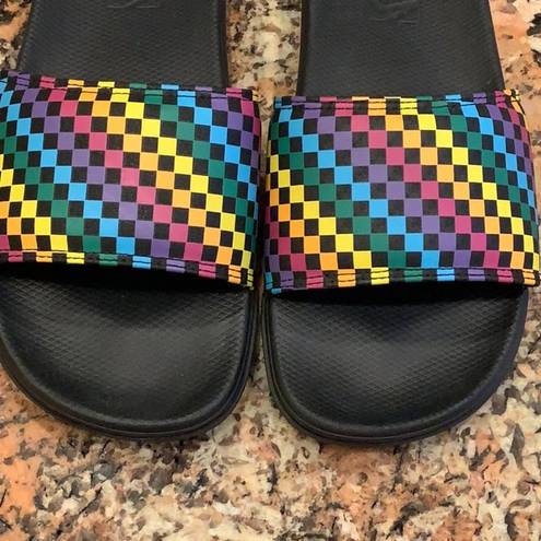 Vans  Range Slide-On Women's Size 6 Sandals Slides Rainbow Mini Check Shoes