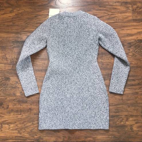 Tibi  • Tech Poly Sculpted Sweater Mini Dress grey knit chunky heathered black