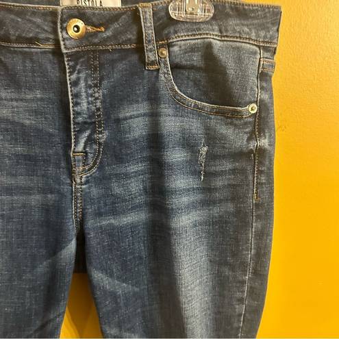 Pistola  ladies dark wash distressed cropped designer denim size 29