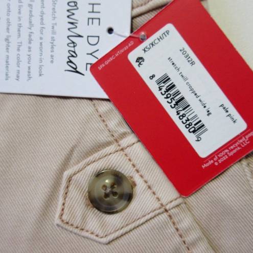 Spanx NWT  20312R Stretch Twill Cropped Wide Leg in Pale Pink Khaki Pants XS