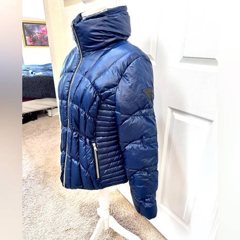 Guess Women’s Navy Blue  Down Filled Puffer Coat Size L