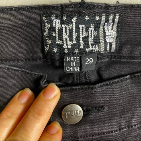 Tripp NYC  jeans women's 29 black stars stripes bandana goth colorblock