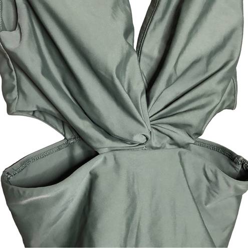 Dixperfect  Olive Green Side Cutout One Piece Bathing suit Size small New