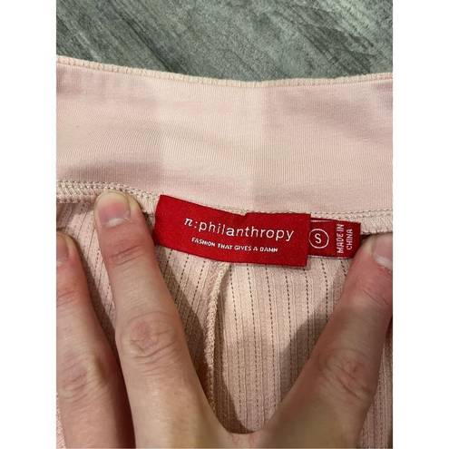 n:philanthropy  NWOT High Rise Pink Ribbed Flare Pants Size Small