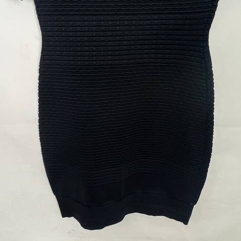 Jason Wu Grey  Pullover Black Short Sleeve Bodycon Black Knit Dress Size Small