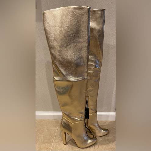 Brian Atwood 🆕  x Express Metallic Over the Knee Heeled Boot