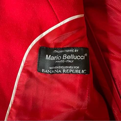 Banana Republic  Wool Blend Red Coat Mario Bellucci Italian Melton NEW Size 6