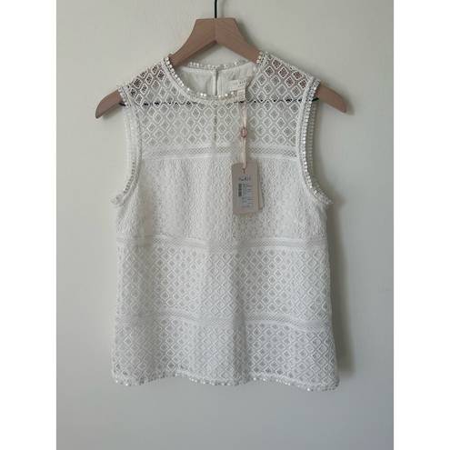 Ted Baker NWT  Adriene Lace-Paneled Top White 2