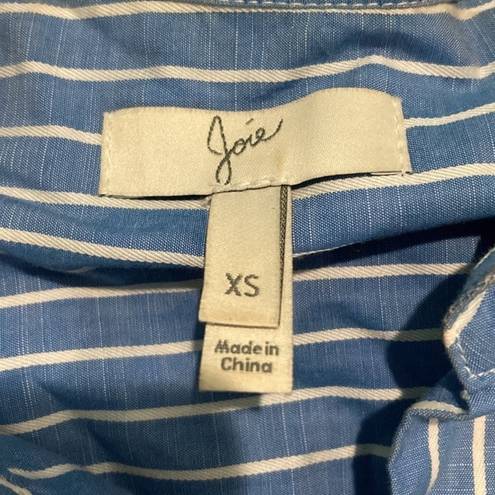 Joie  blue and white striped button up shirt in size xs