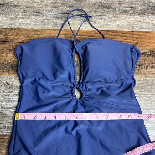 PilyQ NWT  NAT Keyhole Braided One Piece Swimsuit Navy Blue Medium