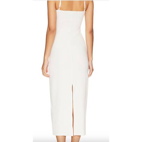 l*space L* Ellery White Ribbed Midi Cutout Dress Size M