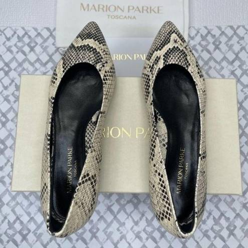 PARKE MARION  Must Have Flat Python Snake Print Classic Pointy Toe Flat, Size 37