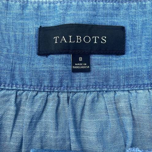 Talbots  blue denim button front midi skirt size 8 (32)