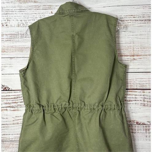 FATE. Women's Sleeveless Cinch Waist Utility Vest Jacket Olive Green Size Small