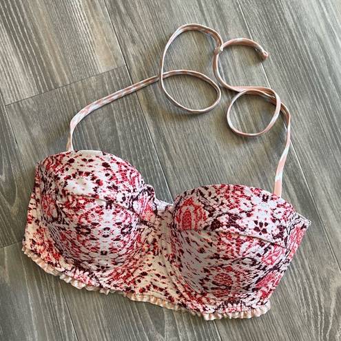 Candie's  pink and white snake print bikini top size L