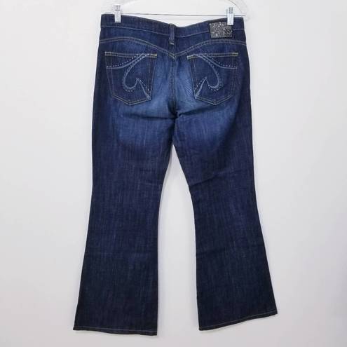 AG Adriano Goldschmied  Jeans Rhinestones The New Legend Flare Leg Blue Denim