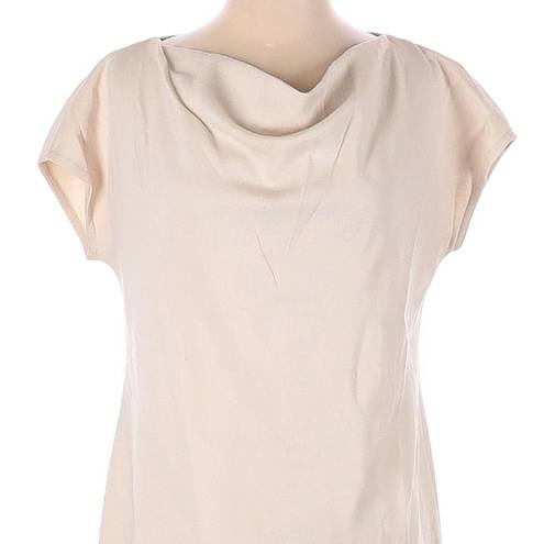 St. John  Cream Wool Blend Waterfall Neck Short Sleeve Top - Small / S