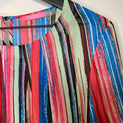 Isaac Mizrahi  Striped Multicolor Sheer Top