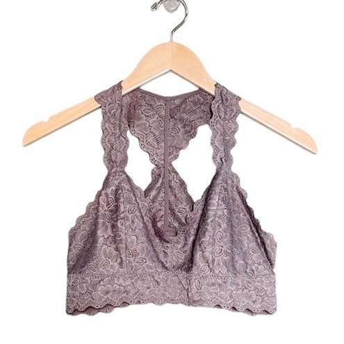 Felina  Stretch Lace Bralette Dark Gray Racerback Women’s Size Large Lounge Layer