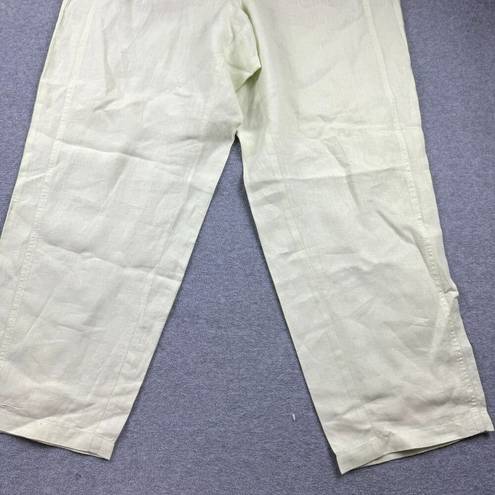 J.Jill  Pants Womens Size XL Light Green Linen Flowy Lagenlook Boho Preppy Beach